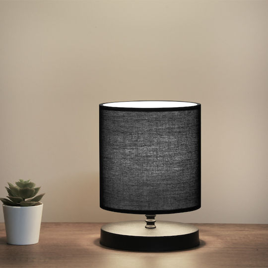 Megapap Hassard Fabric Table Lamp for Socket E14 with Black Shade and Base