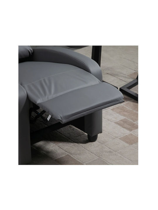 Fotoliu Relax Masaj din Piele Ecologică Gri 68x88x98cm