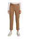 Women's Fabric Capri Trousers Tabac Brownc Brown