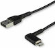 StarTech Angle (90°) / Regular USB to Lightning Cable Μαύρο 2m (RUSBLTMM2MBR)