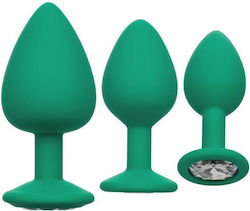 Calexotics Cheeky Gems Anal Plugs Set Green 3pcs