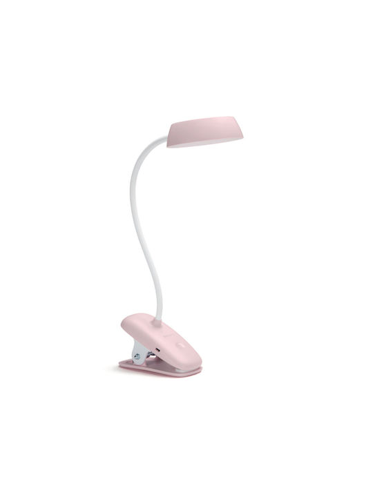 Philips DONUTCLIP Φωτιστικό Γραφείου LED με Εύκαμπτο Βραχίονα και Κλιπ σε Ροζ Χρώμα