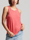 Superdry Women's Summer Blouse Cotton Sleeveless Coral Marl