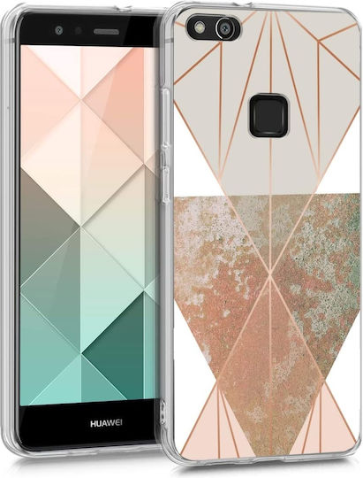 KWmobile IMD Design Задна корица Силикон Beige / Rose Gold / White (Huawei P10 Lite)