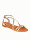 Leather metallic flat sandal Marila