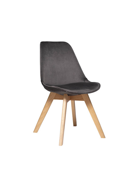 A-S Baya Dining Room Velvet Chair Grey 48x55.2x81cm
