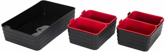 Plastic Drawer Organizer for Underwear / Socks in Black Color 26.5x6.5x18cm 7pcs