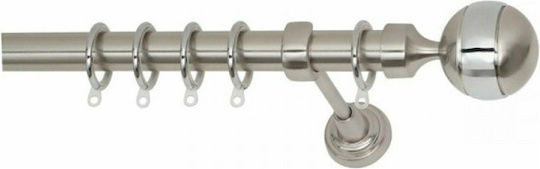 Import Hellas Metallic Curtain Pole No5 Single Φ25mm 120cm Nickel Matte -10