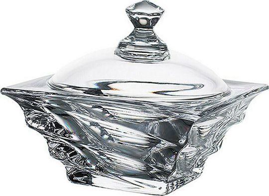 Bohemia Crystal Sweet Jar Casablanca with Lid Transparent 11.5x11.5cm