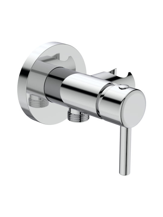Ideal Standard Idealspray Επιτοίχια Μπαταρία Μπιντέ Ασημί