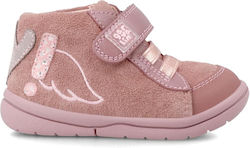 Garvalin Kids Leather Boots with Lace Pink