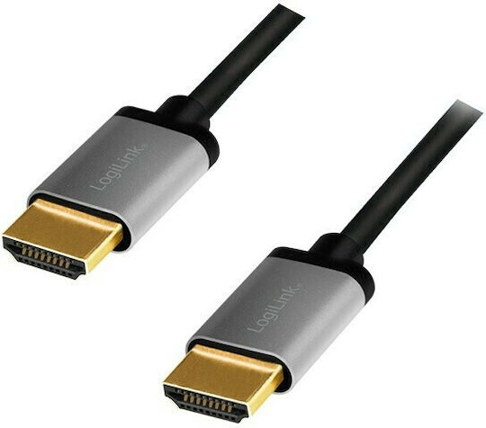 LogiLink HDMI 2.0 Premium High Speed 4K 60Hz HDR Cable HDMI male - HDMI male 2m Μαύρο