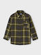 Kids Checked Shirt Long Sleeve Khaki