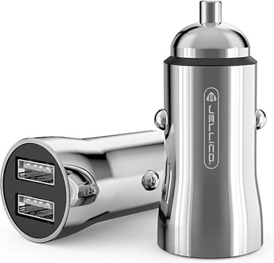 Jellico JC-33 Handy-Autoladegerät mit 2xUSB-A Silber Farbe