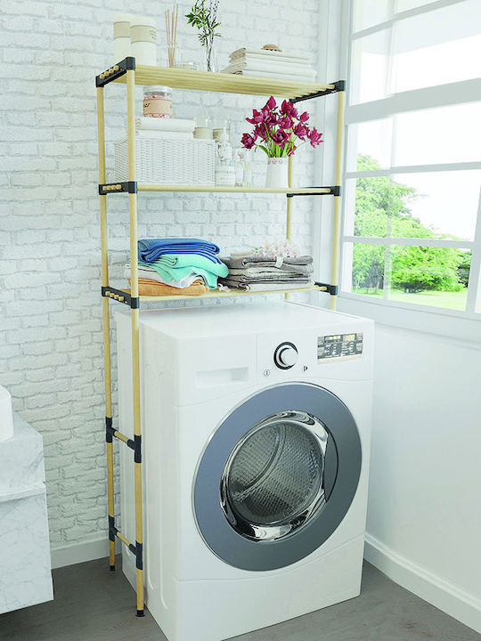 Homeplus Rafturi de baie Raft Baie Metal cu 3 Rafturi 69x28x159cm Albă