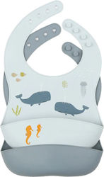 A Little Lovely Company Ocean Wasserdicht Lätzchen Silikon mit Taste & Tasche Blau 2Stück A Little Lovely Company Ocean Wasserdicht Lätzchen Silikon mit Taste & Tasche Blau 2Stück