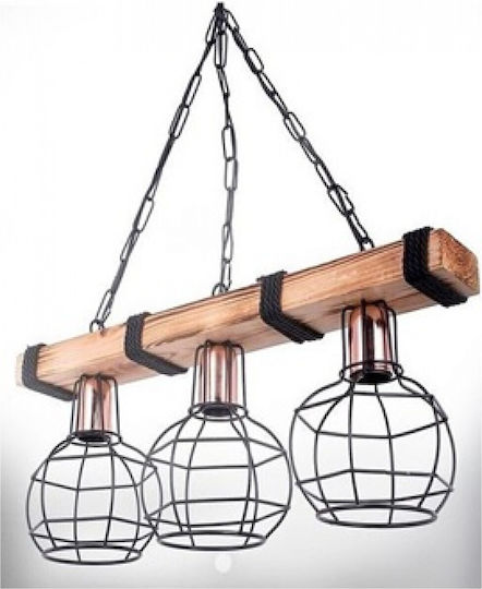 Klikareto Hängelampe Braun Schiene mit Fassung E27 50cm.
