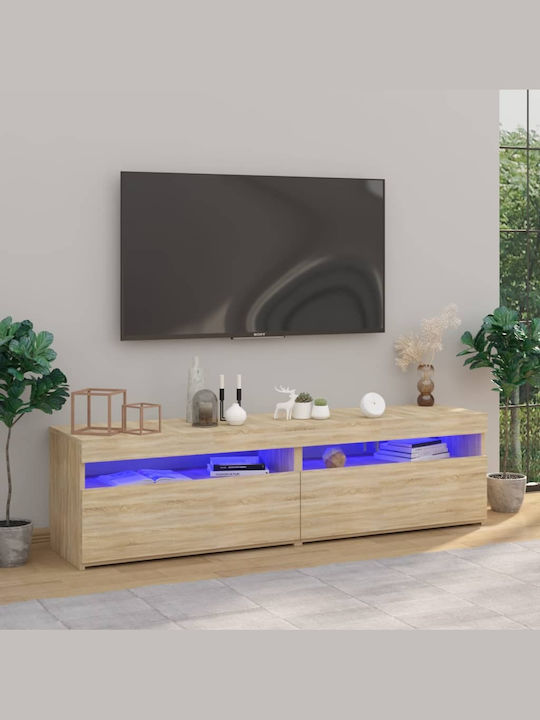 Έπιπλο Τηλεόρασης με Φωτισμό LED Μπεζ Μ75xΠ35xΥ...