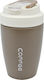 Ankor Glass Thermos Stainless Steel 400ml Beige with Straw