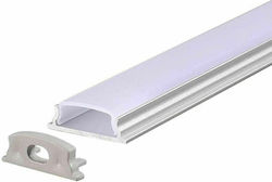V-TAC External LED Strip Aluminum Profile with Opal Cover 200x1.8x0.6cm