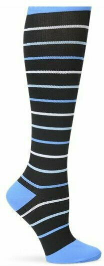 Nurse Mates Novelty Socks Calf High Graduated Compression Compression graded socks 12-14 MmHg 12-14 mmHg Blue Stripes