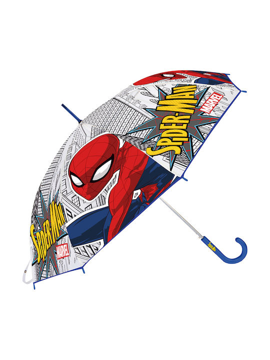 Safta Детска чадър Извита дръжка Автоматична Spiderman Great Power Многоцветен