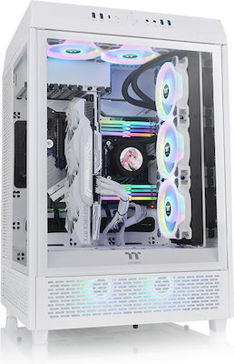 Thermaltake The Tower 500 Gaming Midi Tower Κουτί Υπολογιστή με Πλαϊνό Παράθυρο και RGB Φωτισμό Snow White