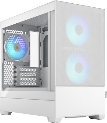 Fractal Design Pop Mini Air Гейминг Мини кула Компютърна кутия със странично прозорче и RGB осветление RGB White TG Clear