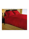 MayHome Set Coverlet Single Cotton Satin Red 160x240cm 2pcs