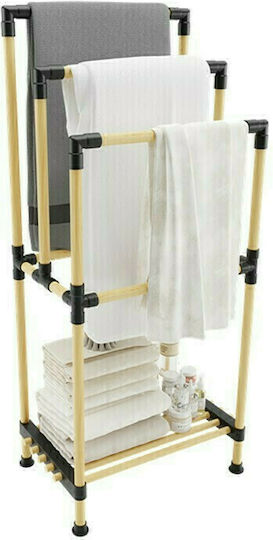 Homeplus Freistehender Kleiderständer Badezimmer Dreifach ​49x87cm Braun