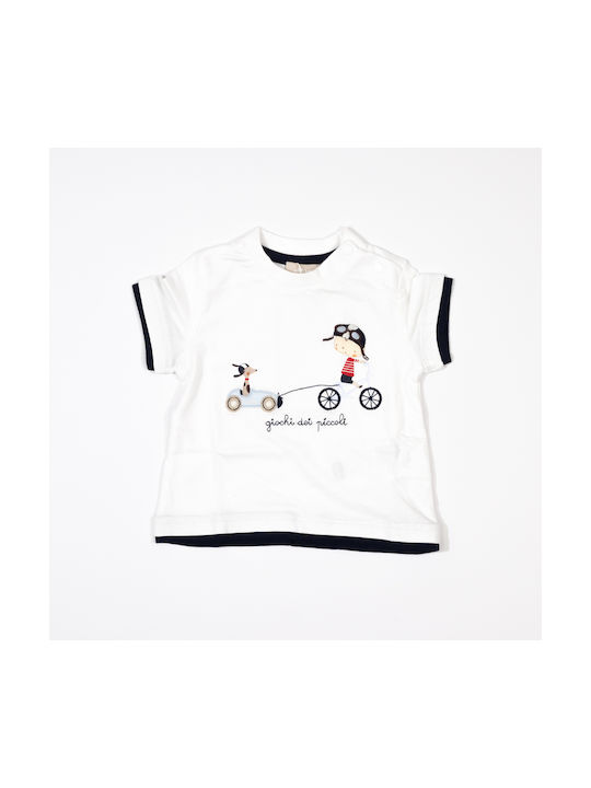 Short-sleeved blouse white with embroidery Chicco 67232-033 Boy