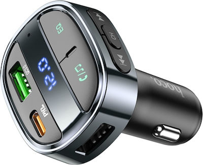 Hoco FM Car Transmitter E70 with Bluetooth / USB Metal Grey