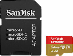 Sandisk Extreme microSDXC 64GB Klasse 10 U3 V30 A2 UHS-I mit Adapter