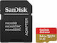 Sandisk Extreme microSDXC 64GB Klasse 10 U3 V30 A2 UHS-I mit Adapter