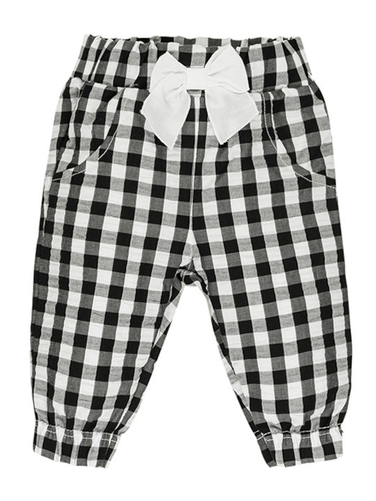 Trousers plaid black and white EMC BZ6639 Girls' trousers