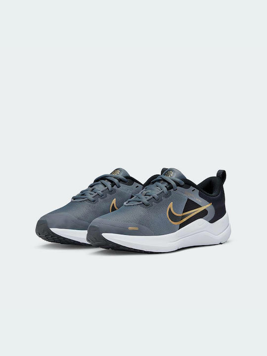 Nike Αθλητικά Παιδικά Παπούτσια Running Downshifter 12 Cool Grey / Metallic Gold / Black / White