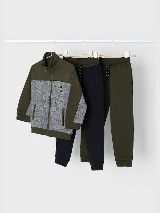 Mayoral Kids Sweatpants Set Khaki 2pcs