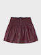 Kids' Leather Skirt Monochrome Burgundy