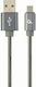 Cablexpert Premium Spiral Metal Неръждаем USB 2.0 до микро USB кабел Сив 1м (CC-USB2S-AMMBM-1M-BG) 1бр