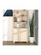 Office Cabinet Made of Solid Wood Brown Honey 85x35x180cm