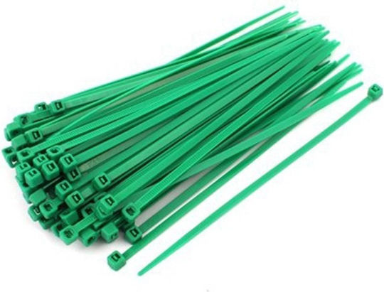 GTC Cable Ties Plastic 200mm x 3.6mm in Green Colour (100 pcs) (04-4420)