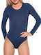 Wrap Long Sleeve Bodysuit Marine