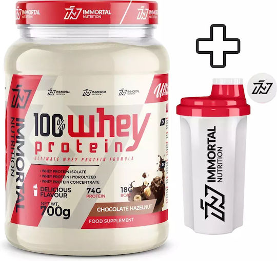 Immortal Nutrition 100% Whey Protein 700gr Chocolate Hazelnut & Shaker