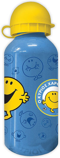CHartini Poli Mr. Happy Kids Water Bottle Aluminium Light Blue 400ml