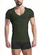 1231 Men's Undershirt Short-sleeved in Green Color