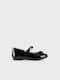 Mayoral Kids Patent Leather Ballerinas with Hoop & Loop Closure Black