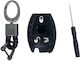 Car Key Cover Case made of with 3 Buttons for Carbon in Black Color