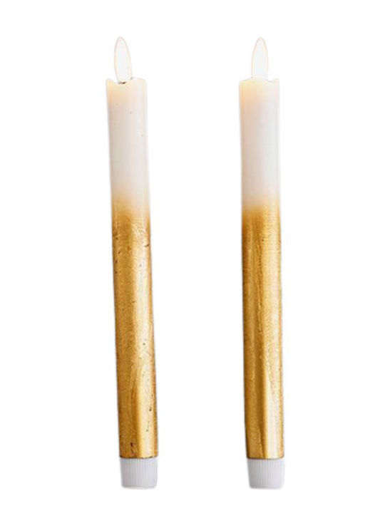 Eurolamp Christmas Gold Battery Candle 24x2.2cm 2pcs