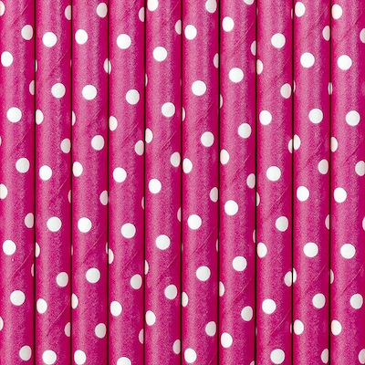 PartyDeco Dots Paie De hârtie Roz SPP2006 10buc