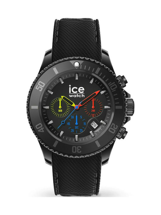 Ice Uhr Chronograph Batterie mit Schwarz Kautschukarmband
